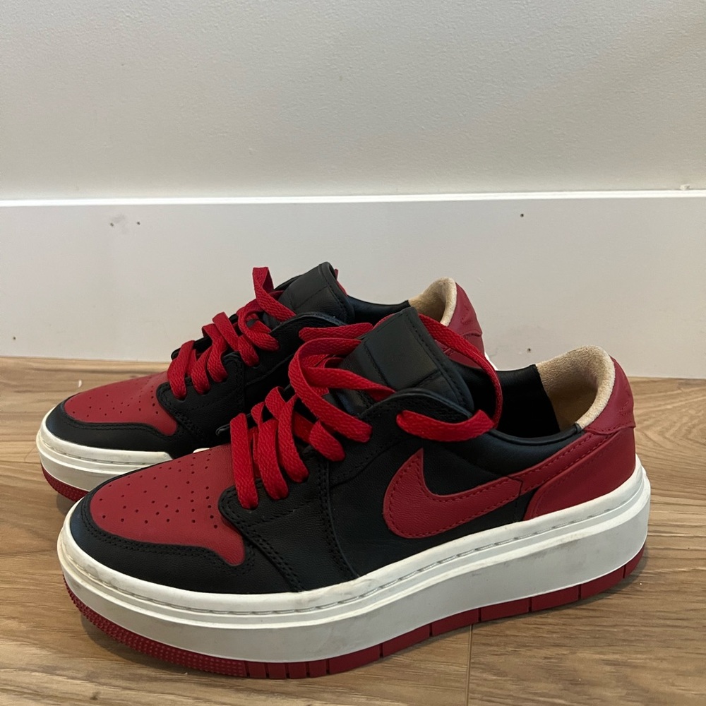 Nike Red and Black Jordan Sneakers